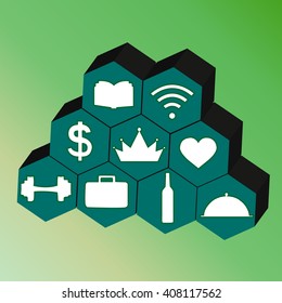 Vector of blue anchor symbol or icon