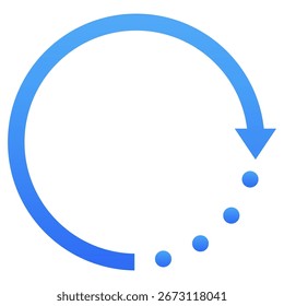 Vector de flecha azul, símbolo de Actualizar. Ilustración vectorial