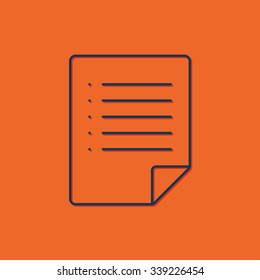 Vector blue arrow icon on orange background 
