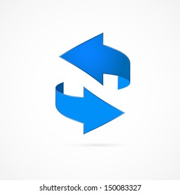 Vector Blue Arrows Isolated on White Background 