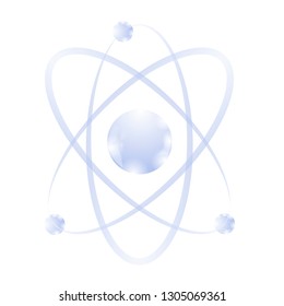 Vector Blue Atom Icon Isolated on White Background