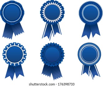 Vector Blue Award Rosette - Separate Layers For Easy Editing