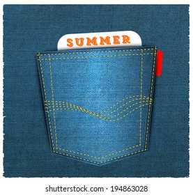 Vector - Blue back jeans pocket