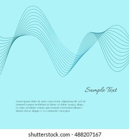 Vector blue background with abstract wave and example text