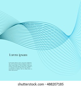 Vector blue background with abstract wave and example text