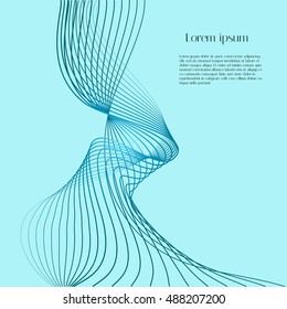 Vector blue background with abstract wave and example text