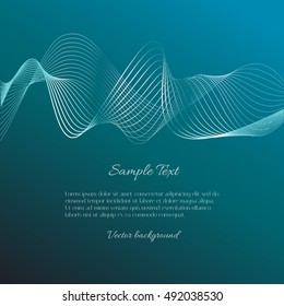 Vector blue background with abstract wave and example text