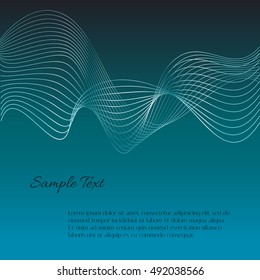 Vector blue background with abstract wave and example text