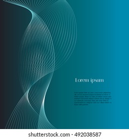 Vector blue background with abstract wave and example text