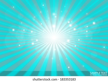 Vector blue background burst illustration - Background blue circular illustration vector