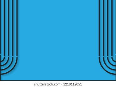 Vector blue background with candlestick for Hanukkah holiday