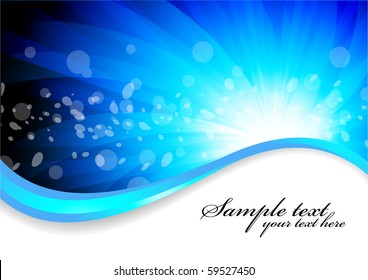 Vector blue background with circle; clip-art