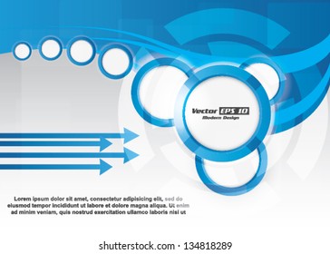 Vector blue background with circles