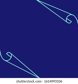 Vector blue background with curled paper edges for business presentations, brochure covers, flyers, posters, print, greeting cards. 2020 color trends