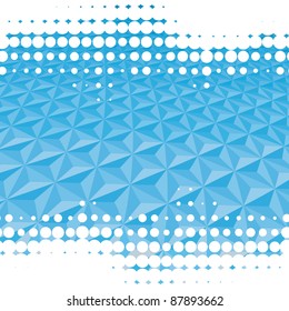 Fondo azul del vector con onda de punto