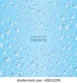 Vector blue background of drops 