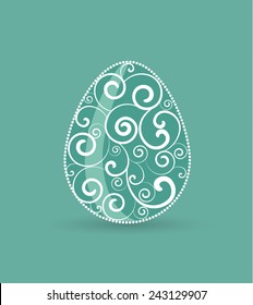 Vector blue background with Easter egg