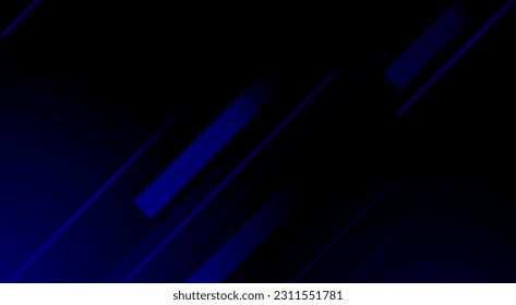 Vector Blue background with free space for text. Abstract blue and black design background with stroke and shadow effect. dark blue wallpaper with minimal geometric. Modern and cool background.