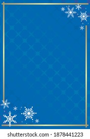 vector blue background with geometric texture and snowflakes