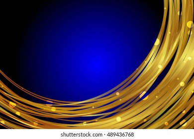 Vector blue background with gold decoration