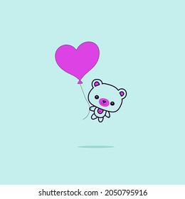 
Fondo azul vectorial para las vacaciones con oso de peluche y bola