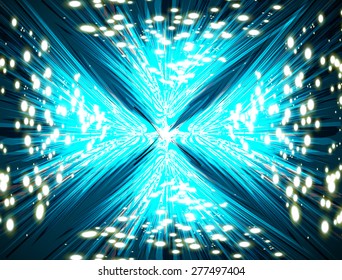 Vector blue background with intense glowing sparkles and glitter.