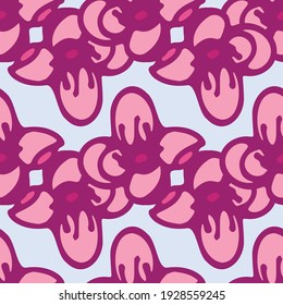 Magnolia de fondo azul vectorial varias flores de primavera, fondo de patrón ininterrumpido