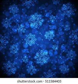 Vector blue background with snowflakes