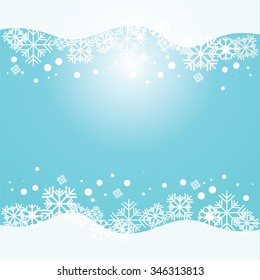 Vector blue background with snowflakes. vector illustration.

