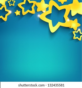 Vector blue background with the stars