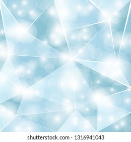 
Vector blue background of triangular elements with bright highlights and glow.