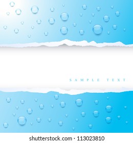 vector blue background with water droplets