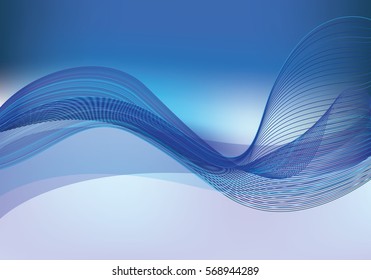Vector blue background with wave
