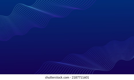 Fondo azul vectorial con efectos de onda. Adecuado para afiches, presentaciones de diapositivas sobre el tema tecnológico. Neurociencia, física y otras futuras tecnologías científicas, empresas de TI. 