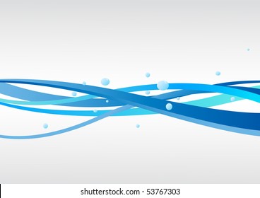 Vector blue background with waves. Clip-art