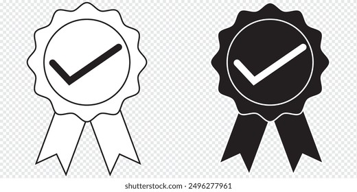 Vektorblaues Badge-Symbol, handgezeichneter Stil, einzeln auf weißem Hintergrund. Award-Symbol für Design, Logo, app.eps 10.