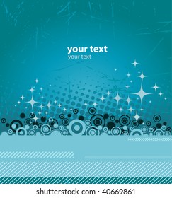 Vector Blue Banner with Circles
