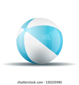 Vector blue beach ball isolated on a white background. Fitness symbol