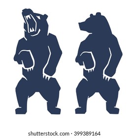 Vector Blue Bear Icon On White Stock Vector (Royalty Free) 399389164 ...