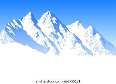 vector blue beautiful mountains