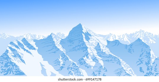 vector blue beautiful mountains