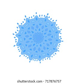 vector blue beautiful  snowflake. Fine winter ornament. Snowflakes collection