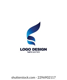 Logo de las alas de las aves azules vectoriales,negocio de alas de ángel