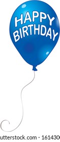 vector blue birthday balloon
