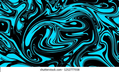 Vector Blue black abstract background. Liquid pattern.