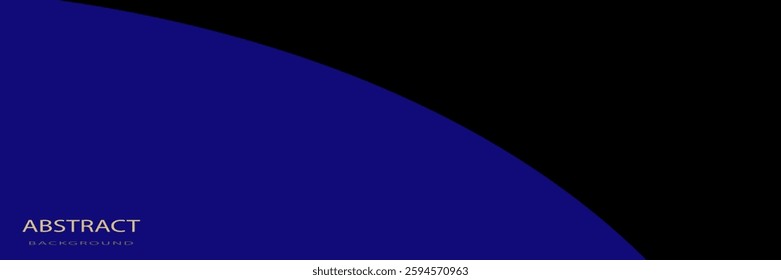 Vector blue and black background curve element with white space for text and message design, overlapping layers, vector