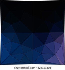 Vector blue black purple round gem. Blue polygonal sphere with gradient color low poly triangles.