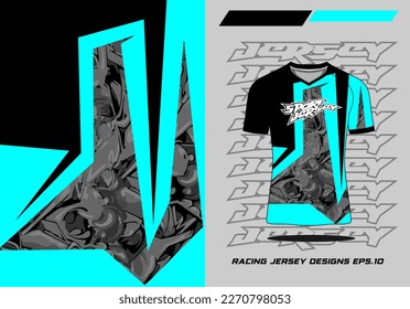 Vector blue black sports shirt jersey design template 3d