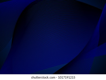 vector, blue and black wavy lines, color transition