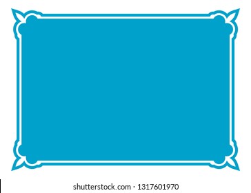 Vector blue border frame. May be used in advertising, packaging design, as a sign, a sticker label etc.
